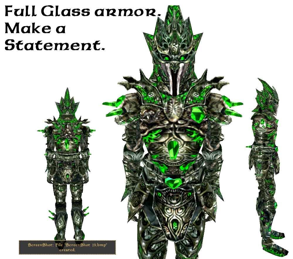 Full Glass Armor: Добавляет закрытый стеклянный шлем и стеклянные перчатки....